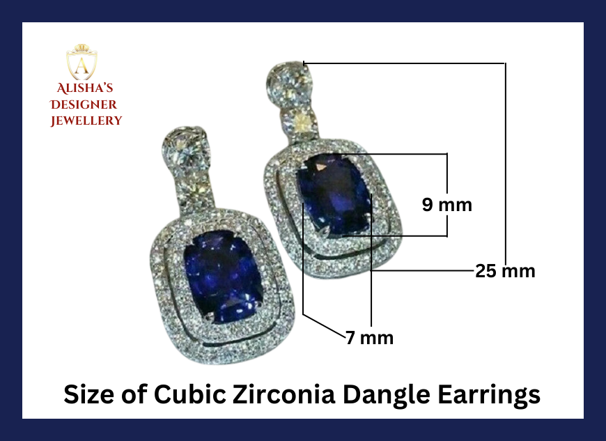 Blue Cubic Zirconia Dangle Earrings
