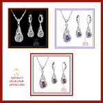 Hot Water Drop CZ 925 Sterling Silver White, Red and Purple