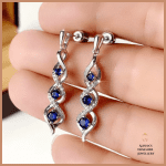 Blue Cubic Zirconia Dangle-Earrings