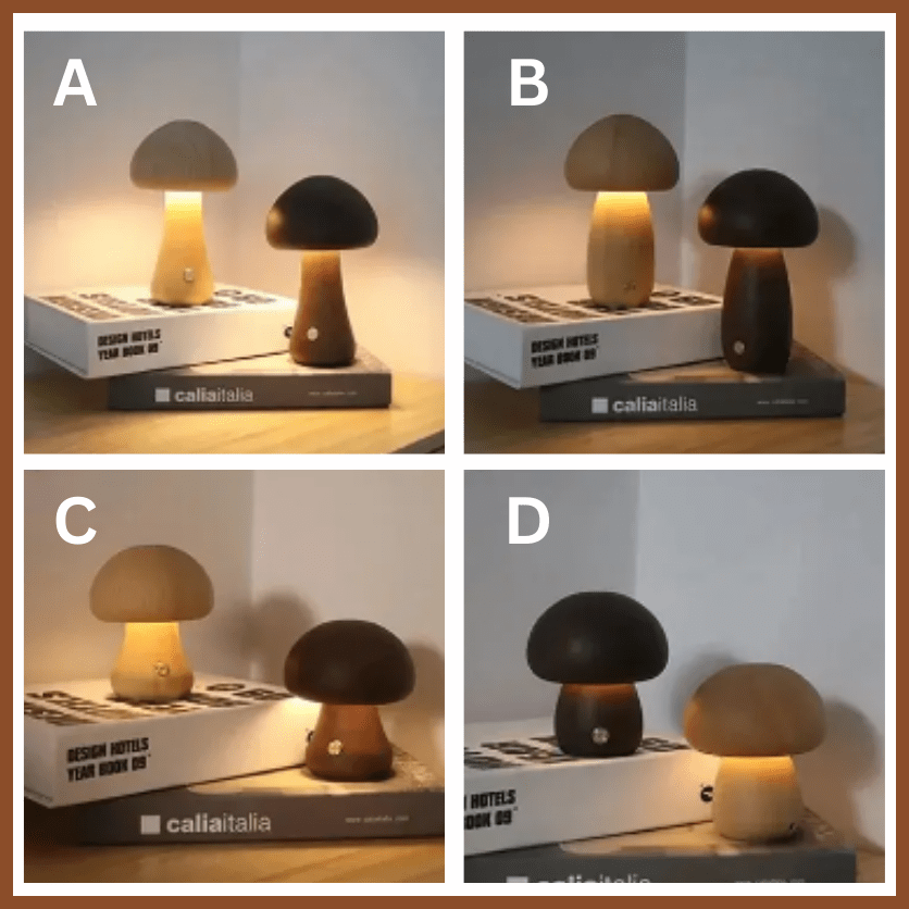 LED Night Light With Touch Switch Wooden Lamp