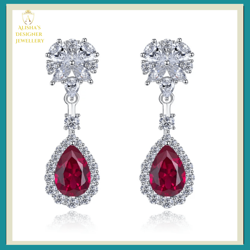 Pear Red Cubic Zirconia