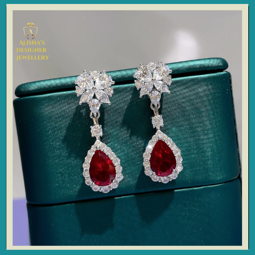 Pear Red Cubic Zirconia