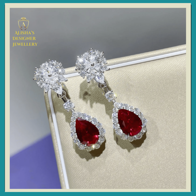 Pear Red Cubic Zirconia