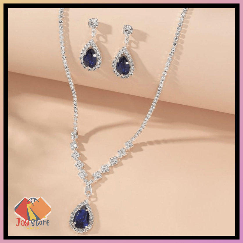 Blue Crystal Stone Denpent Necklace