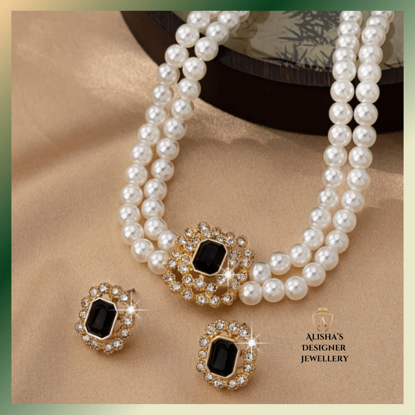 Double-Row Faux Pearl Necklace