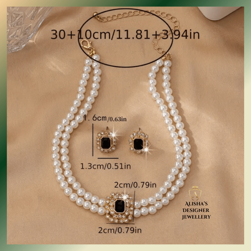 Double-Row Faux Pearl Necklace