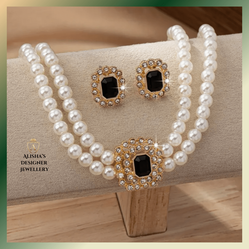 Double-Row Faux Pearl Necklace