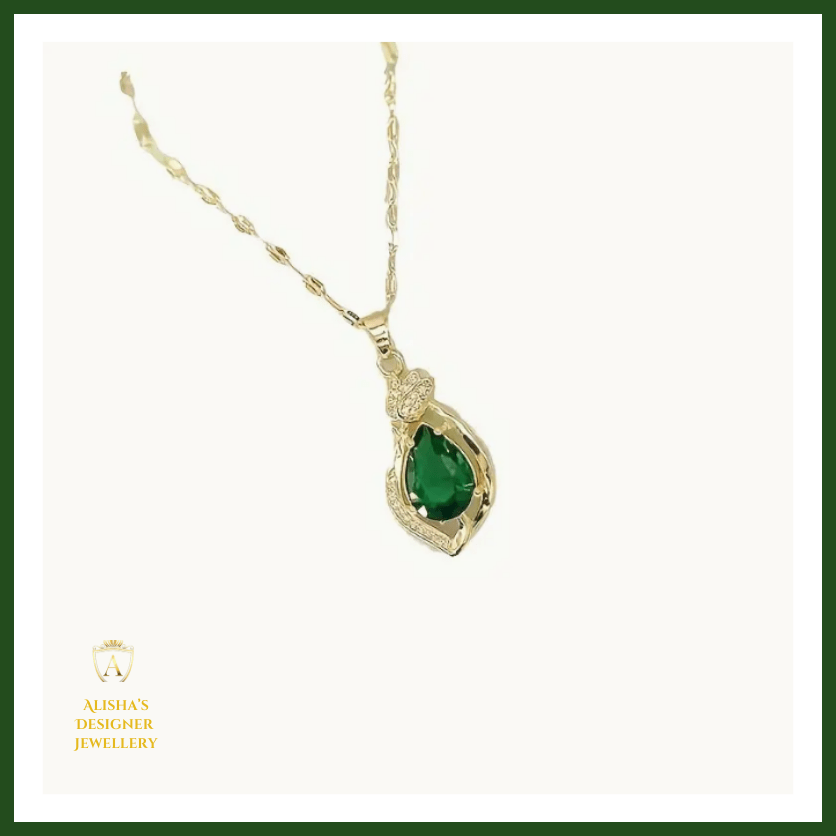 Elegant And Stylish Faux Emerald Pendant