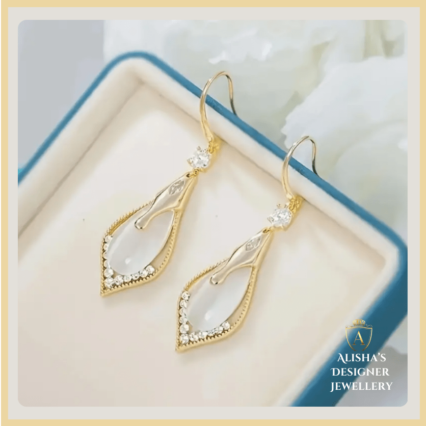 Elegant Drop Earrings With Sparkling Imitation Zircon