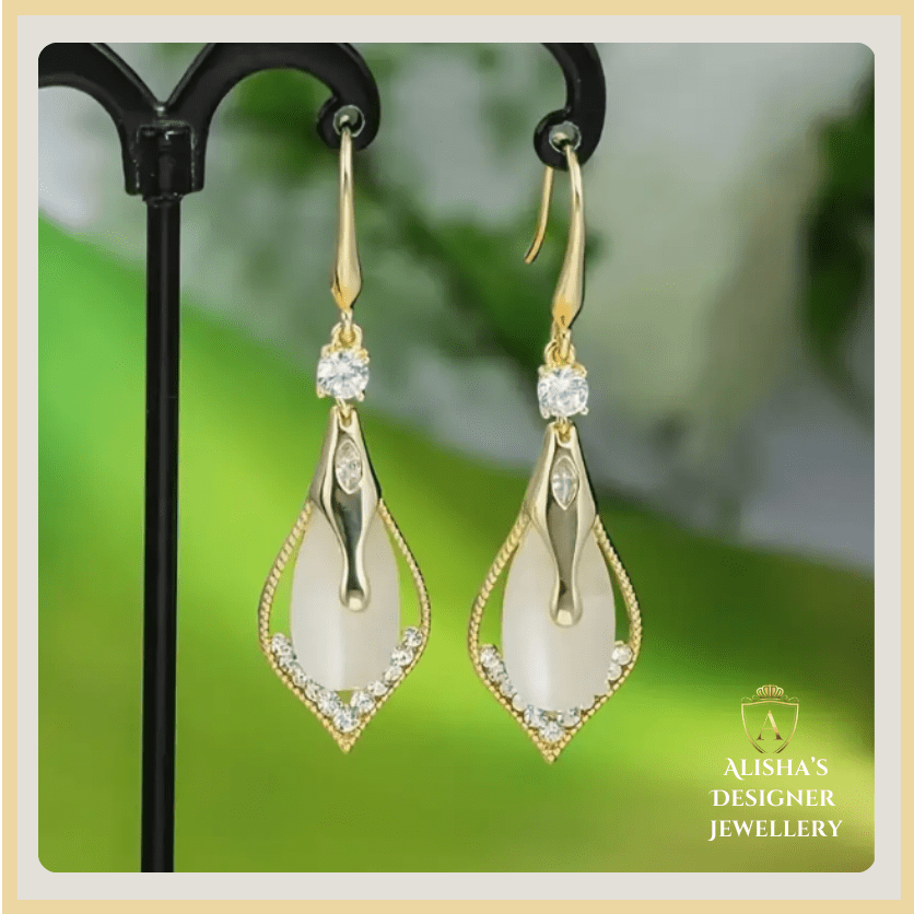 Elegant Drop Earrings With Sparkling Imitation Zircon