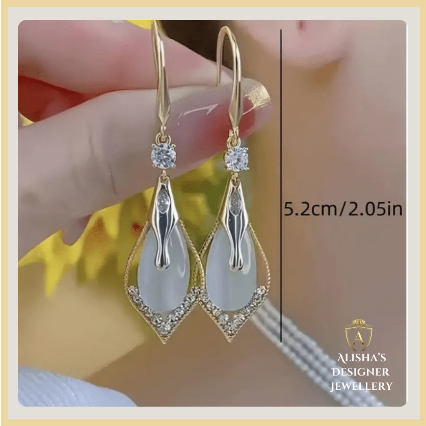 Elegant Drop Earrings With Sparkling Imitation Zircon