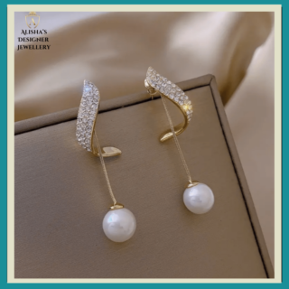 Elegant Faux Pearl Dangle Earrings