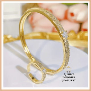 Luxury Elegant Gold with Adjustable Bracelet and ring