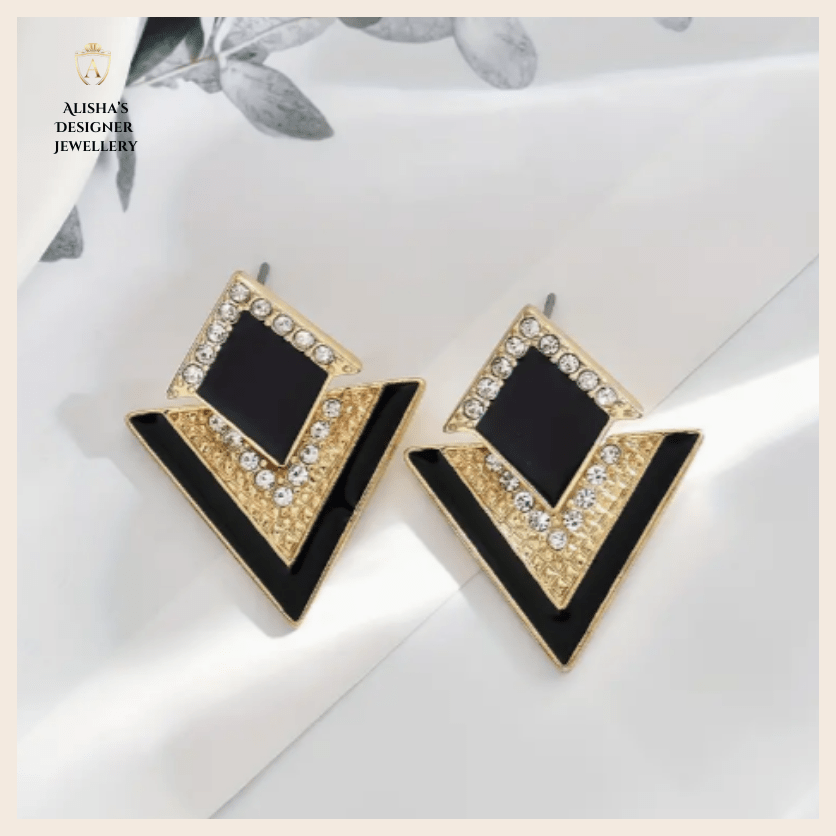 Glow and sparkle with stylish triangle earrings