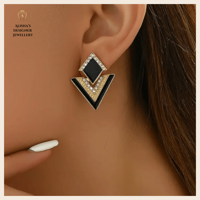 Glow and sparkle with stylish triangle earrings