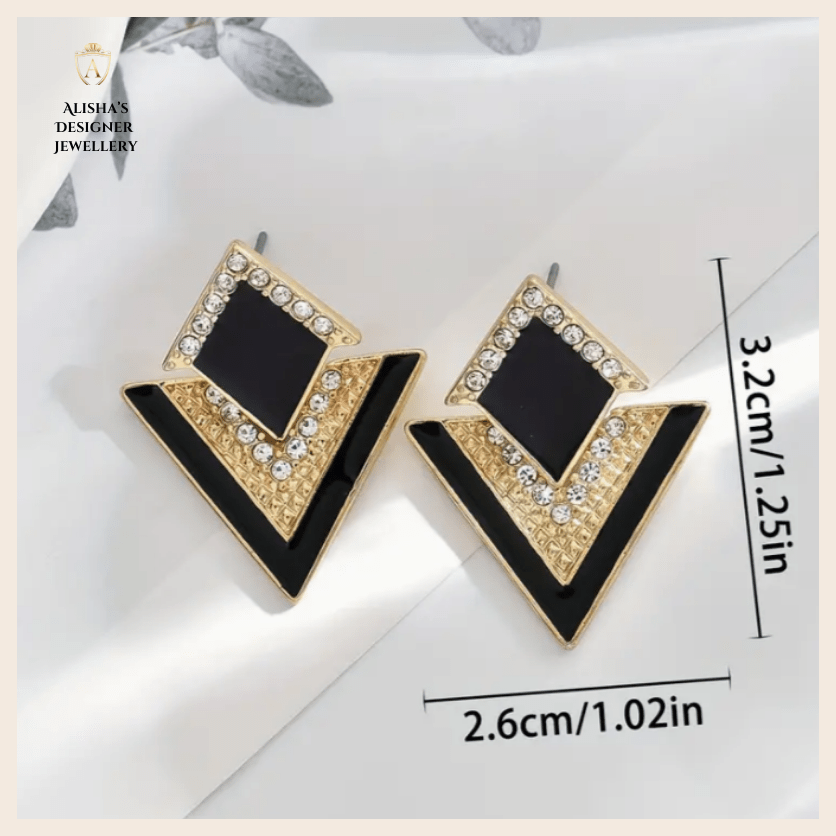 Glow and sparkle with stylish triangle earrings