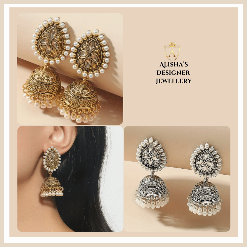 Bollywood Drop Earrings Retro Flower & Lantern Design