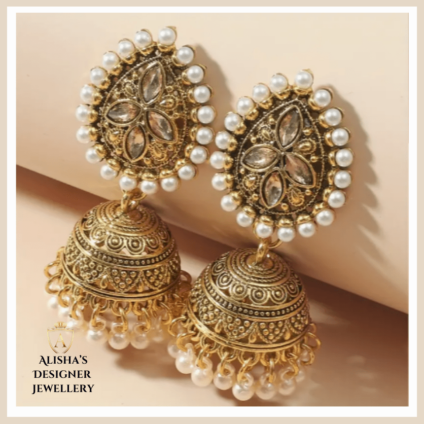 Bollywood Drop Earrings Retro Flower & Lantern Design