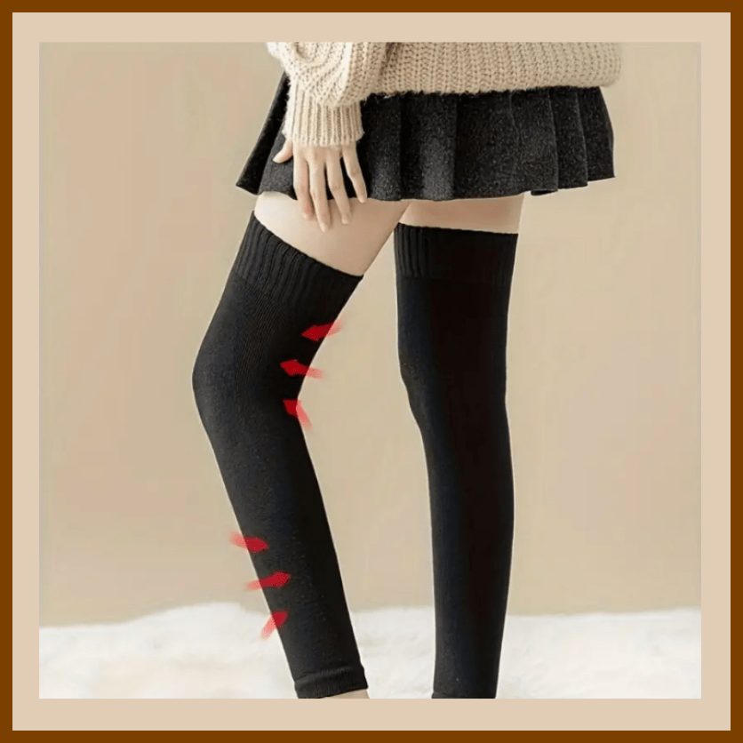 Fleece-Lined Thigh-High Socks