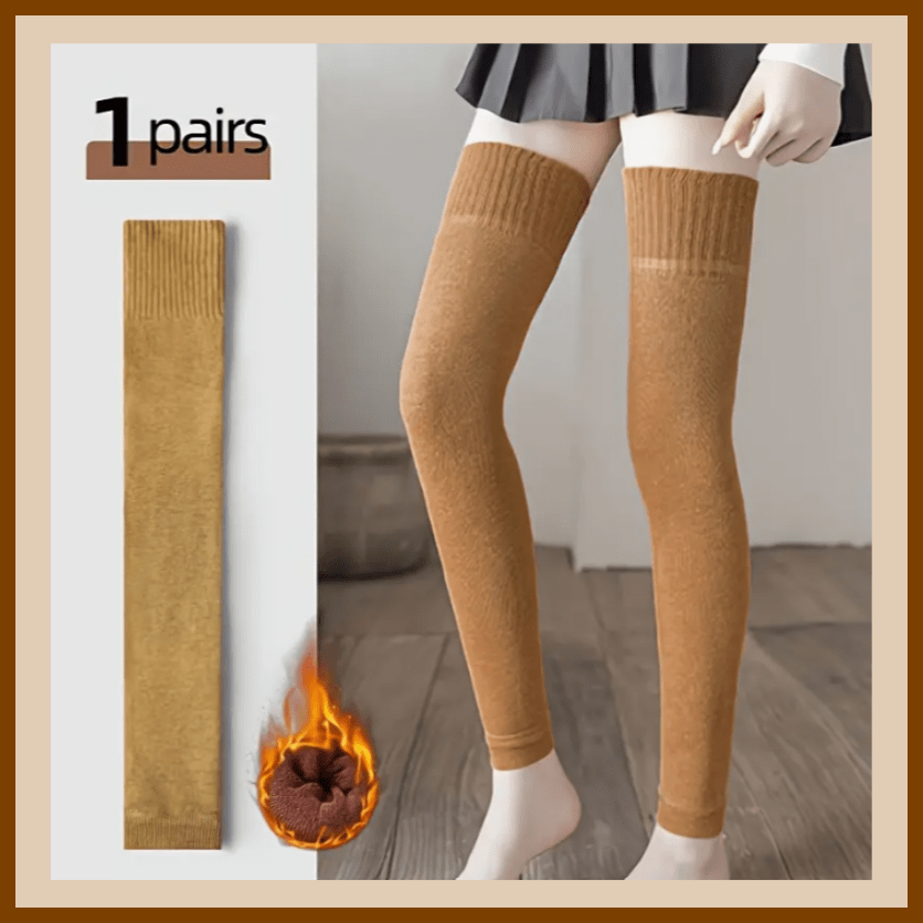 Fleece-Lined Thigh-High Socks