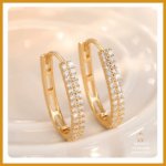 Golden Hoops with Zircons