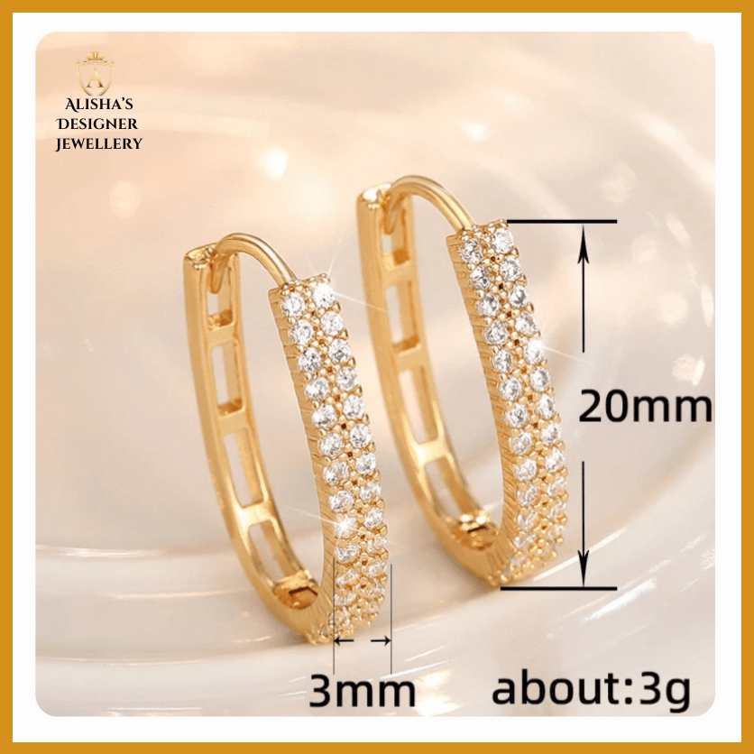 Golden Hoops with Zircons