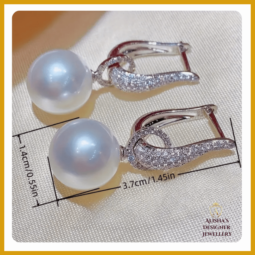 Stylish Silver-Plated Earrings with Faux Pearl Charm