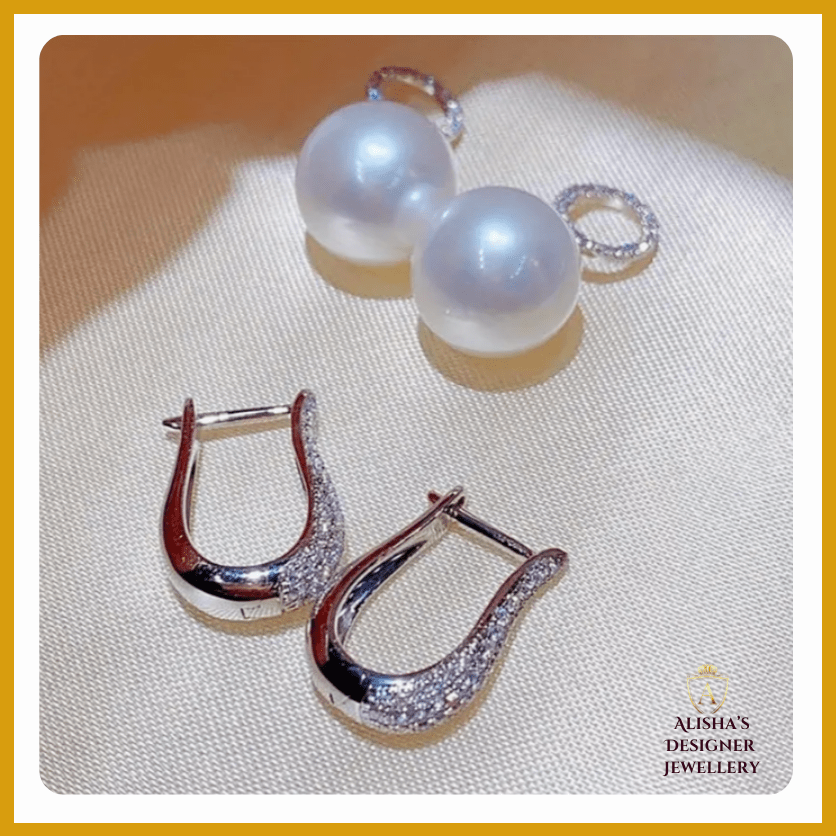 Stylish Silver-Plated Earrings with Faux Pearl Charm