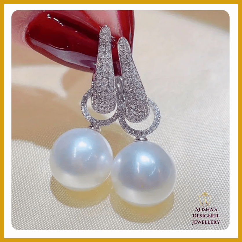 Stylish Silver-Plated Earrings with Faux Pearl Charm