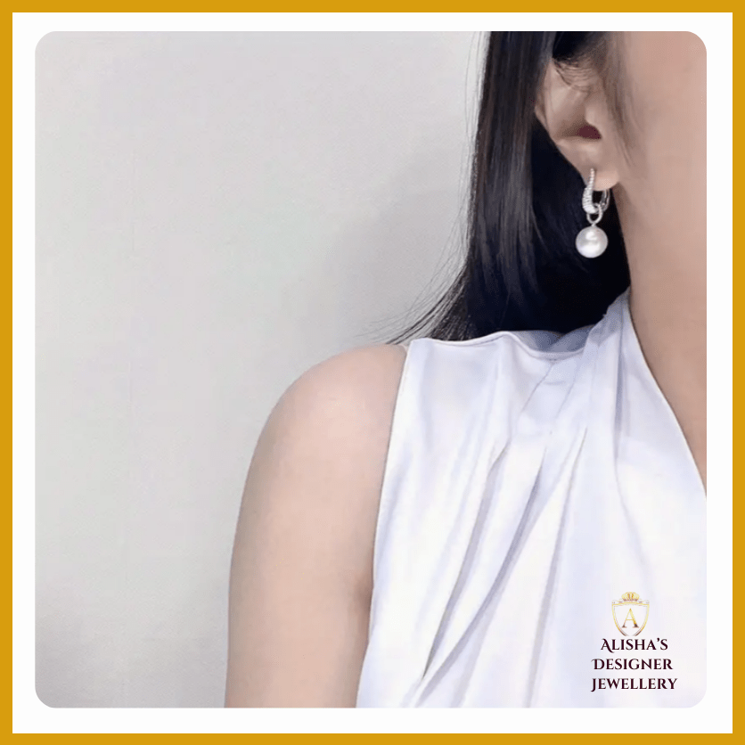 Stylish Silver-Plated Earrings with Faux Pearl Charm